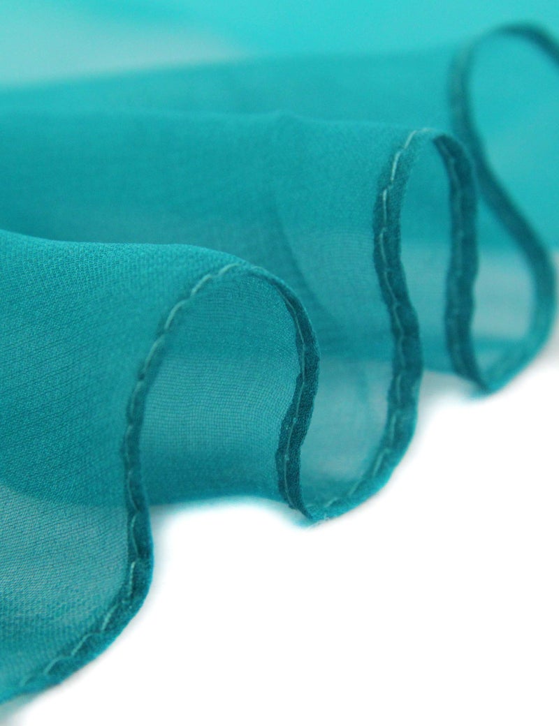 PANTONIGHT Teal Chiffon Long Scarf Gradient Green Shaded Colors Lightweight Scarf For Womens (COL 705) - Image 4